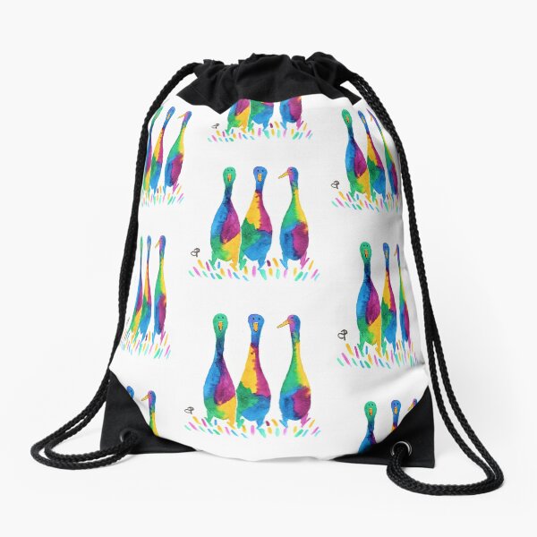 Item preview, Trio of Colurful Rainbow Runner Ducks - Original Watercolour Art designed and sold by ArtbyCathyUK.