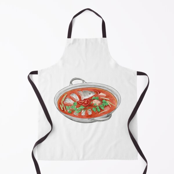 Item preview, Watercolor Illustration of Chinese Cuisine - Fish in Hot and Sour Soup | 酸汤鱼 designed and sold by iswenyi.