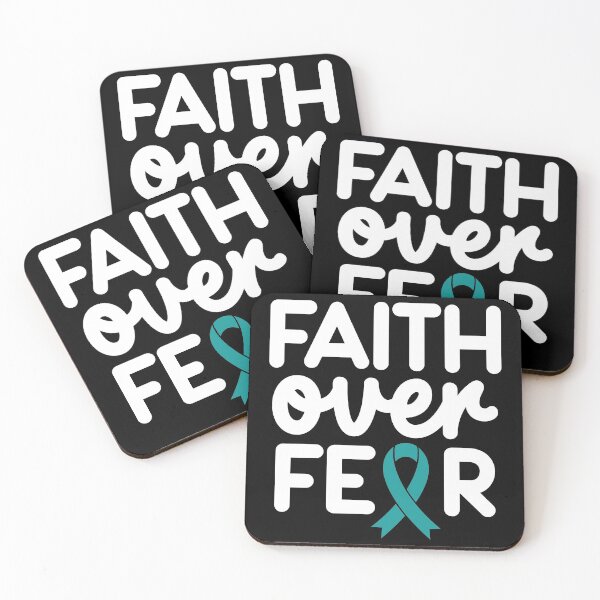 Item preview, Faith Over Fear - Ovarian Cancer Awareness Teal Ribbon September designed and sold by NotEnoughSpoons.