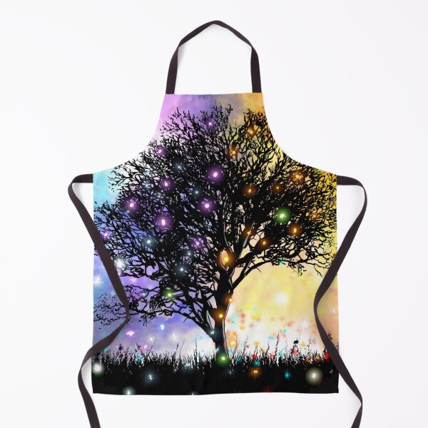 Item preview, Artistic cosmic sky, black silhouette tree and fire flies designed and sold by Something Arty.