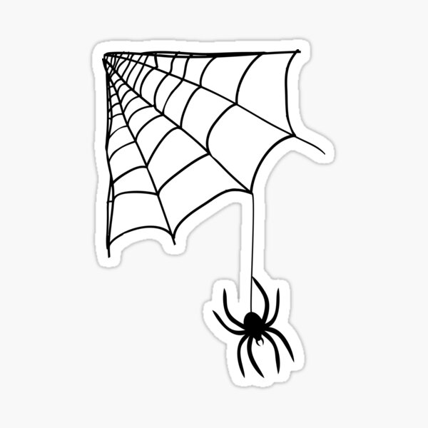 Spider crawling down a spider's web Sticker