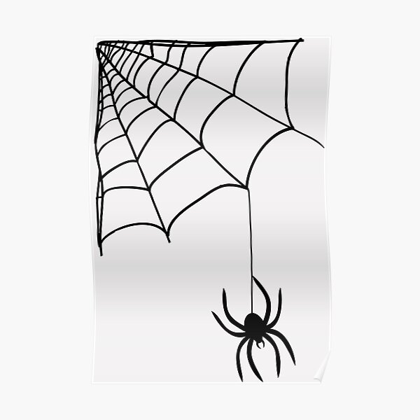 "Spider crawling down a spider's web" Poster for Sale by queensoft