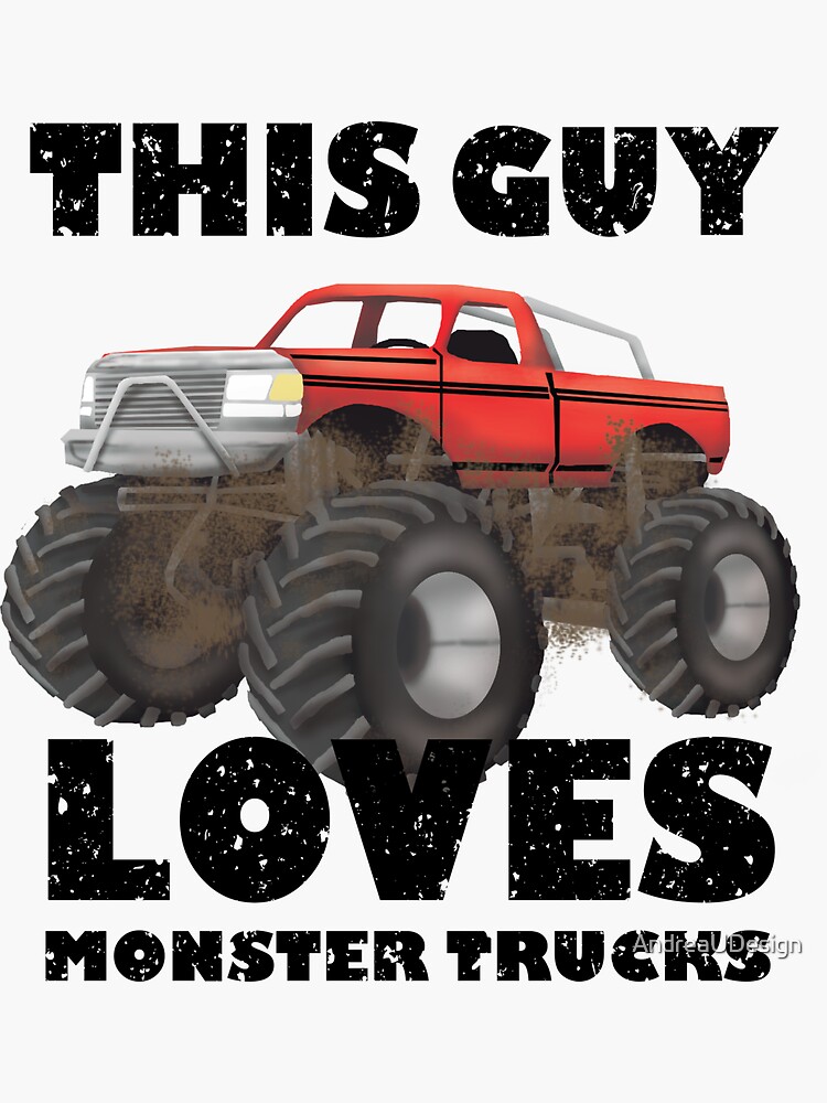 This Kid Loves Monster Trucks, Colorful Monster Truck Design, on Black  Poster for Sale by webstar2992