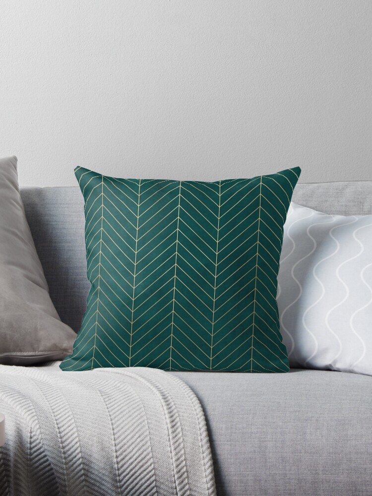 Teal and gold throw 2024 pillows