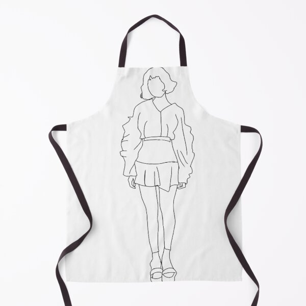 Item preview, Aesthetic Girl Outline Standing Up Black Outline designed and sold by Melly-Jellyarts.