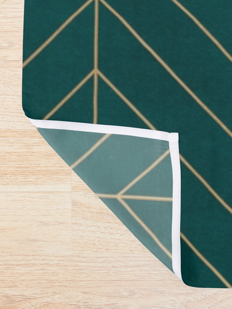 Alternate view of Teal & Gold Chevron Shower Curtain