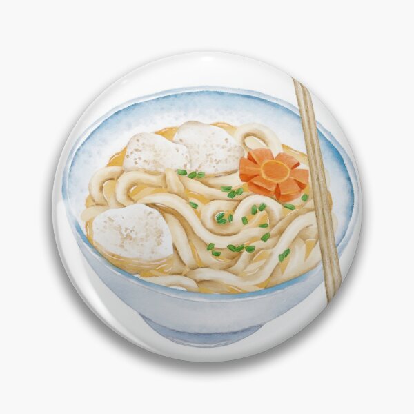 Item preview, Watercolor Illustration of Chinese Cuisine - Rough Noodle with Squid Ball | 鱼丸粗面 designed and sold by iswenyi.