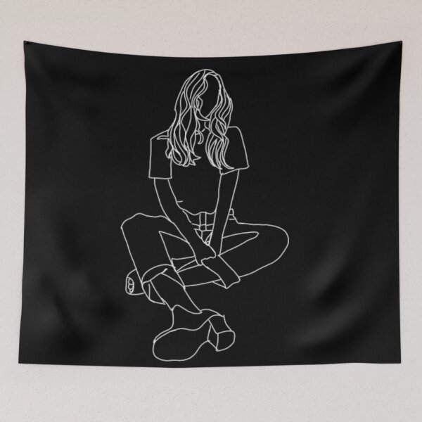 Item preview, Aesthetic Girl Outline Sitting designed and sold by Melly-Jellyarts.