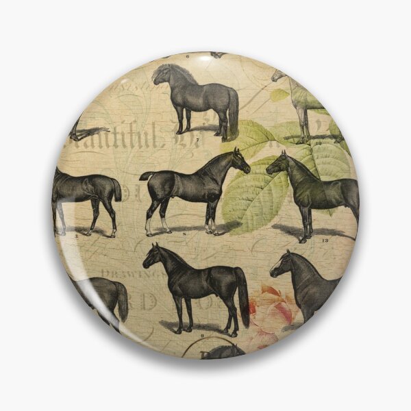 Item preview, Horse Breeds Vintage Postcard Carte Postale Floral Shabby Chic Seasons designed and sold by WizardsWorld.