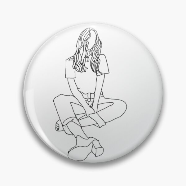 Item preview, Aesthetic Girl Black Outline Sitting designed and sold by Melly-Jellyarts.