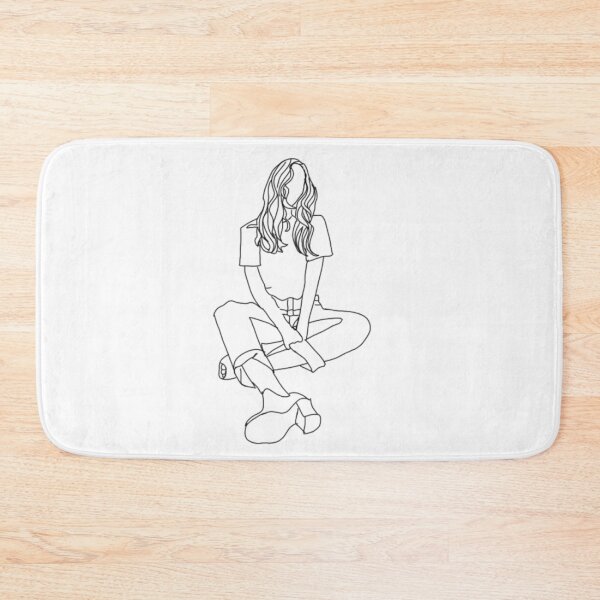 Item preview, Aesthetic Girl Black Outline Sitting designed and sold by Melly-Jellyarts.