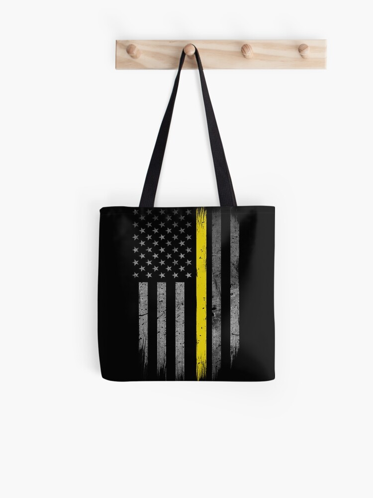 911 Dispatcher - Thin Gold Line Flag | Tote Bag
