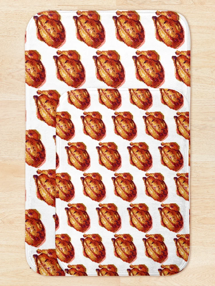 Thumbnail 5 of 6, Bath Mat, Chicken Roti designed and sold by sukotsuto_art.