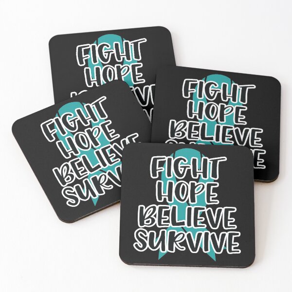 Item preview, Fight Hope Believe Survive - Ovarian Cancer Awareness Teal Ribbon September designed and sold by NotEnoughSpoons.