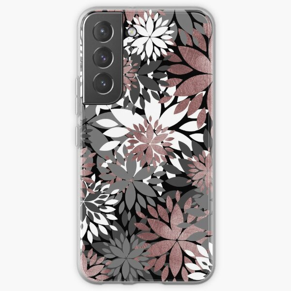 Joli motif d'illustration florale en or rose Coque souple Samsung Galaxy