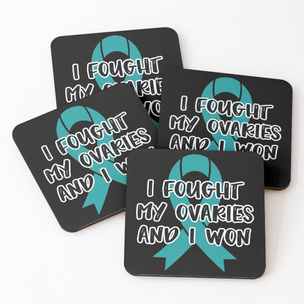 Item preview, I Fought My Ovaries and I Won - Ovarian Cancer Awareness Teal Ribbon September designed and sold by NotEnoughSpoons.