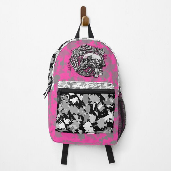 Item preview, Tattoo Skeleton Skull in Pink Black Camo Design Art 3D Look designed and sold by Shirtilike.