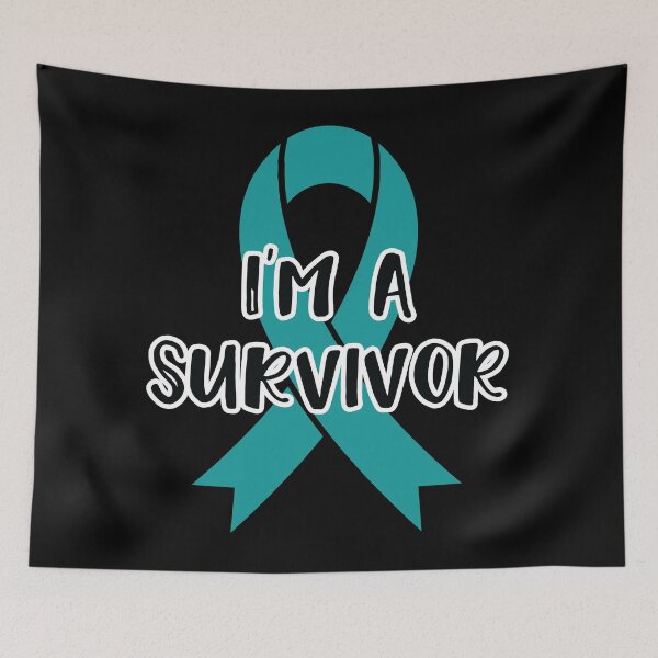 Item preview, I am a Survivor - Ovarian Cancer Awareness Teal Ribbon September designed and sold by NotEnoughSpoons.
