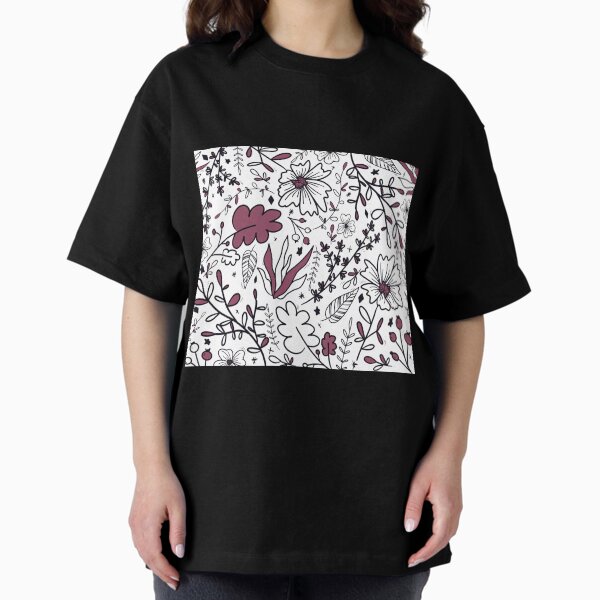 Fleurs pourpre paterne by LaetiArts T-shirt oversize
