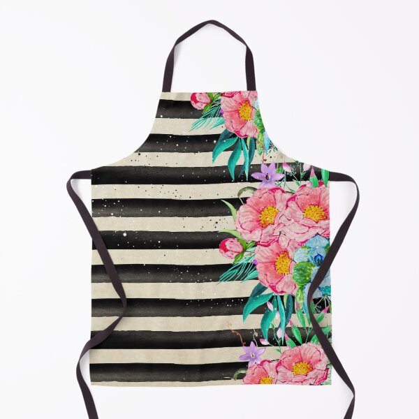 Item preview, Modern stripes and tropical flowers hand paint designed and sold by InovArtS.