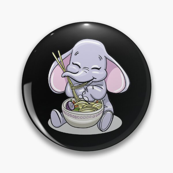 Item preview, Elefante bebé kawaii comiendo fideos ramen designed and sold by Whynot123.