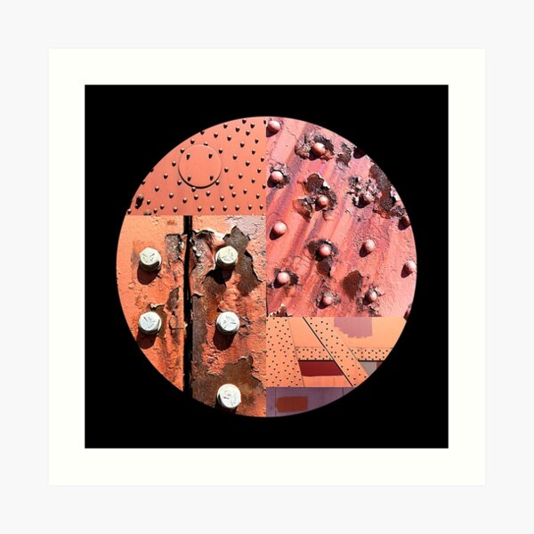 Rusty Circle (Black Background) Art Print