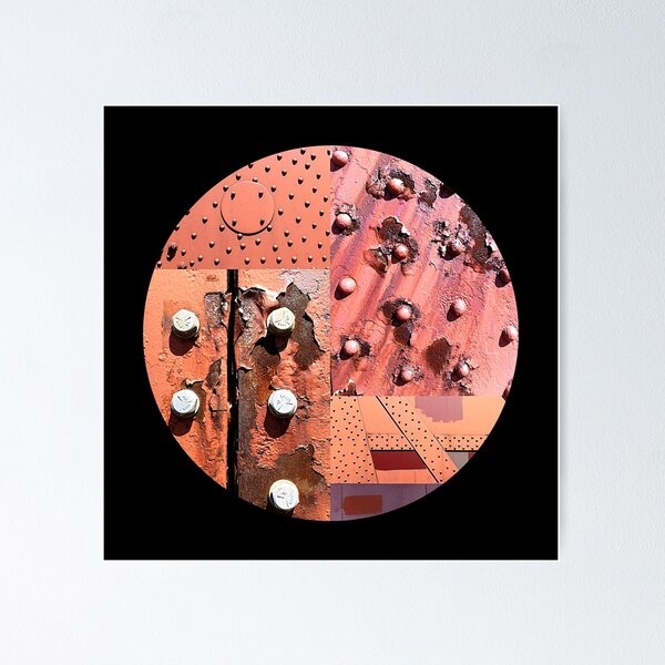 Rusty Circle (Black Background) Poster