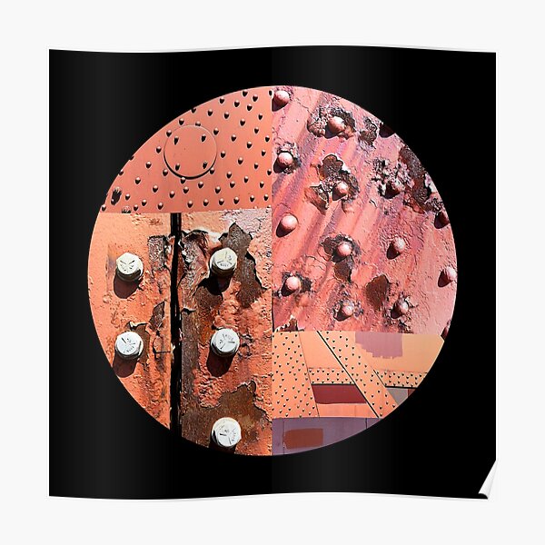 Rusty Circle (Black Background) Poster