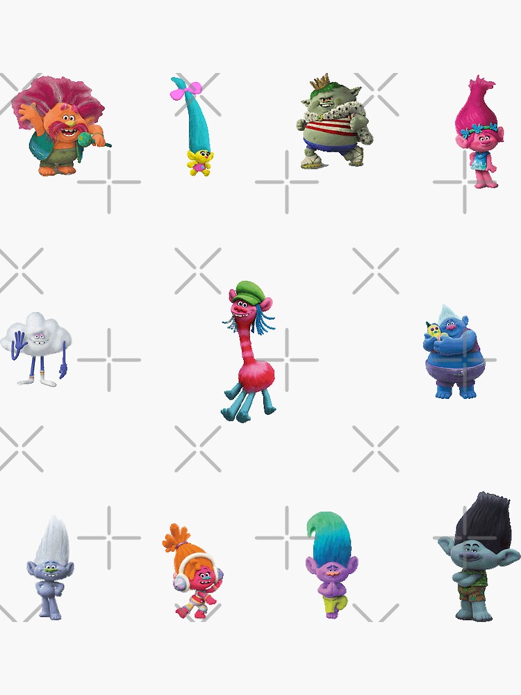 Trolls Mega Sticker Pack Sticker For Sale By Alexandrayo Redbubble 