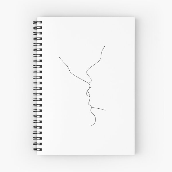 Aperçu de l'œuvre Illustration de dessin au trait d'un baiser - Gigi créée et vendue par TheColourStudy.