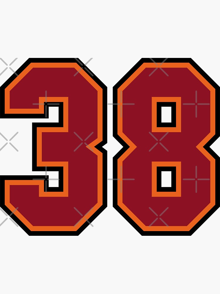 "Number 38 Sports Tampa ThirtyEight Jersey" Sticker by HelloFromAja