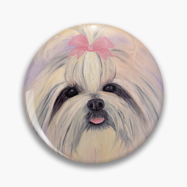 Item preview, Shitzu with Pink Bow Abstract Portrait designed and sold by KarenZuk.