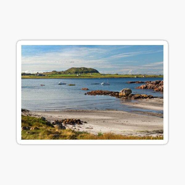 IONA viewed from Fionnphort Isle of Mull Scotland Sticker