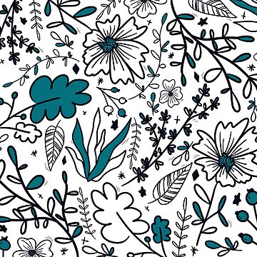 Aperçu de l'œuvre Vieux vert fleurs paterne by Laeti Arts de LaetiArts
