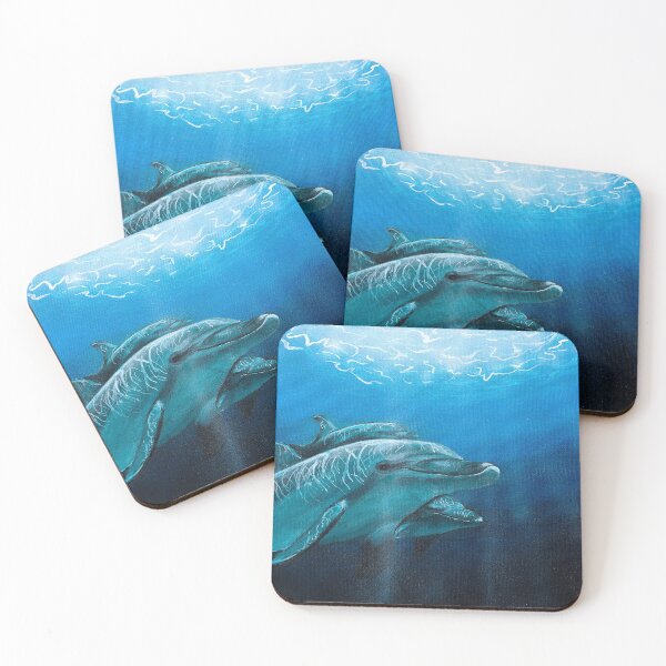 Item preview, Dolphins Swimming in Sun rays designed and sold by JacquiBCreative.