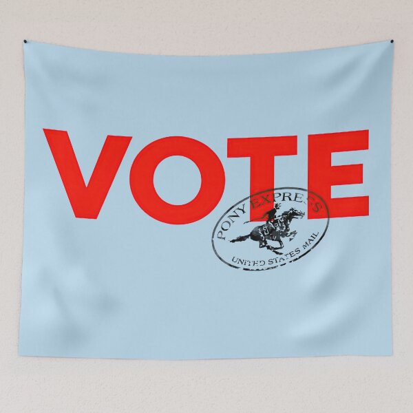 Item preview, VOTE! Pony Express - US Mail. White background. designed and sold by PrintPit.