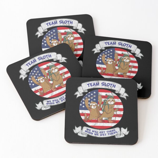 Item preview, Couple hiking team sloth mountain usa flag designed and sold by RJ-Art.