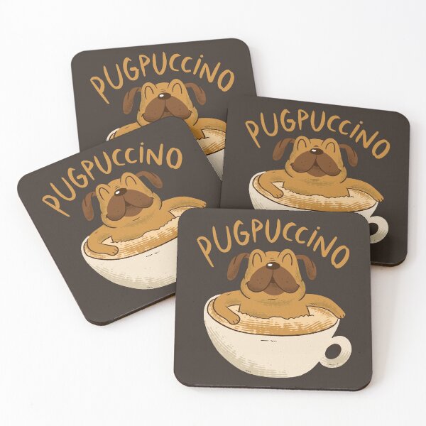 Item preview, Pugpuccino - Funny Pug Pun designed and sold by cutenfunny.