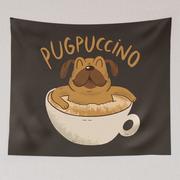 Item preview, Pugpuccino - Funny Pug Pun designed and sold by cutenfunny.