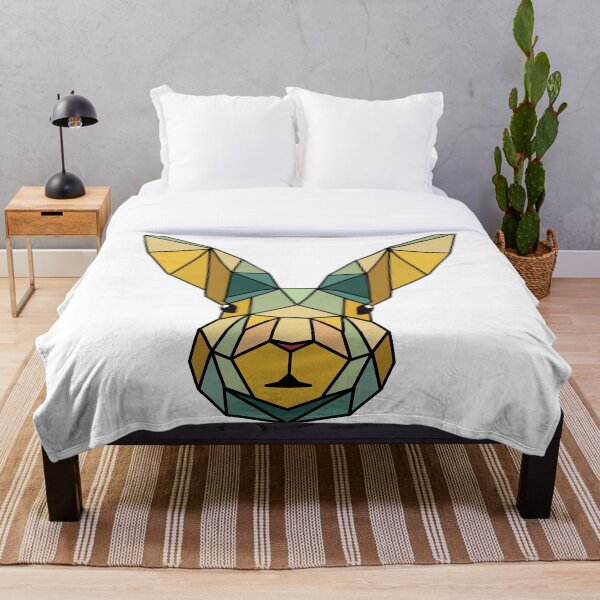 Aperçu de l'œuvre Lapin Géométrique - Vert Jaune créée et vendue par Geometricshow.