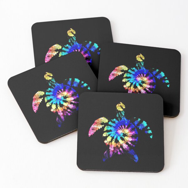 Artikelvorschau, Tie Dye Turtle Mehrfarbiger Regenbogen mit Schwarz Rosa Blau Lila Grün Gelb Rad Rette die Schildkröten vsco entworfen und verkauft von Draculaura2009.