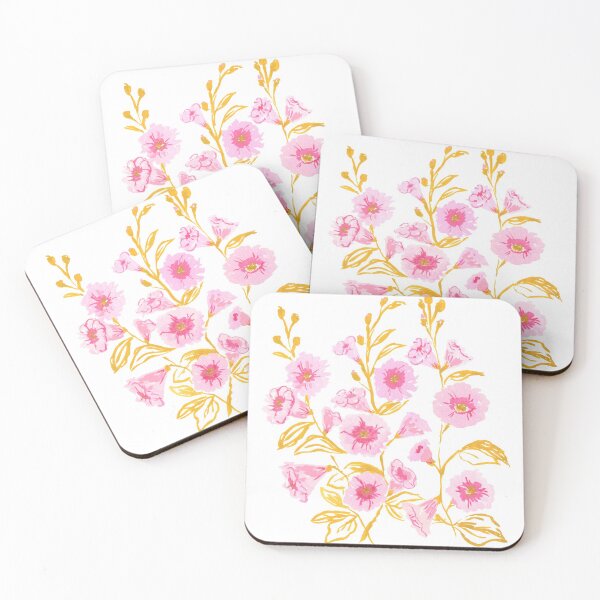 Item preview, Painted Hollyhock Flowers White designed and sold by KalynKepner.