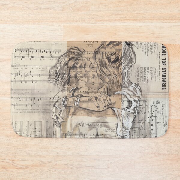 Item preview, First kiss / Romantic Art /Sheet music art / Lovers Art / designed and sold by jasonsauve.