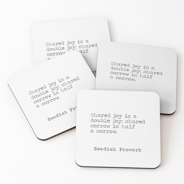 Item preview, Swedish  proverb. Shared joy is a double joy; designed and sold by Ariana Mila -  Awesome quotes.