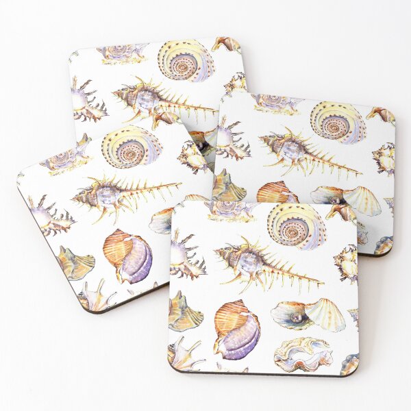 Item preview, Watercolor seashells pattern designed and sold by Zavyalova-art.