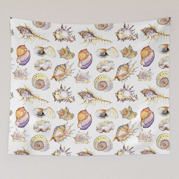 Item preview, Watercolor seashells pattern designed and sold by Zavyalova-art.