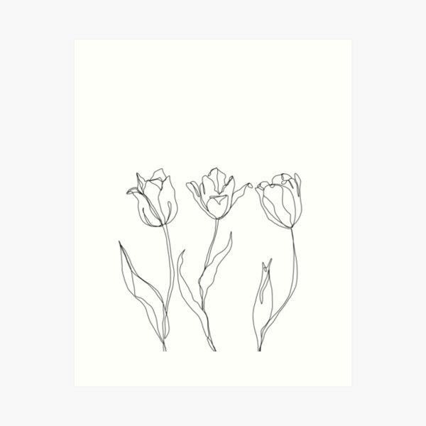 Item preview, Three tulips illustration designed and sold by TheColourStudy.