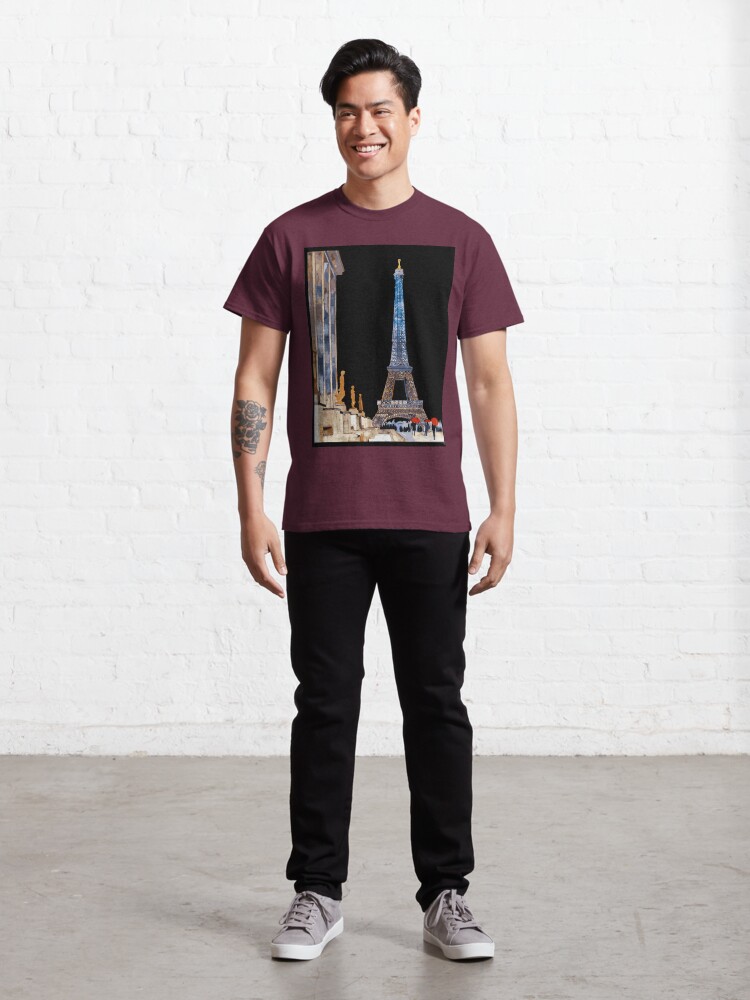 Vista alternativa de Camiseta clásica Acuarela Paris - Eiffel