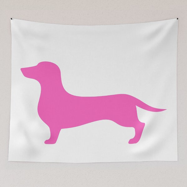 Item preview, Dachshund silhouette in bright pink - Sausage Dog designed and sold by literarylyme.