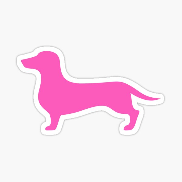Item preview, Dachshund silhouette in bright pink - Sausage Dog designed and sold by literarylyme.